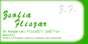 zsofia fliszar business card